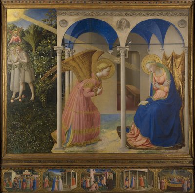 Annonciation à Marie, retable avec 5 panneaux de prédelle de la vie de Marie, panneau principal, scène - Fra Angelico